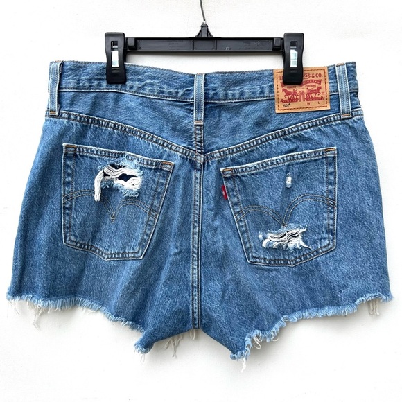 LEVI'S 501 Denim Cutoff Shorts 29 Jean cut off Levi’s destroy distressed - Picture 3 of 6